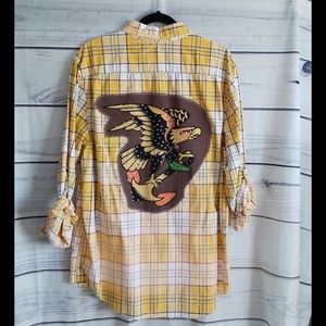 Ed Hardy button down boho unisex shirt Nwt